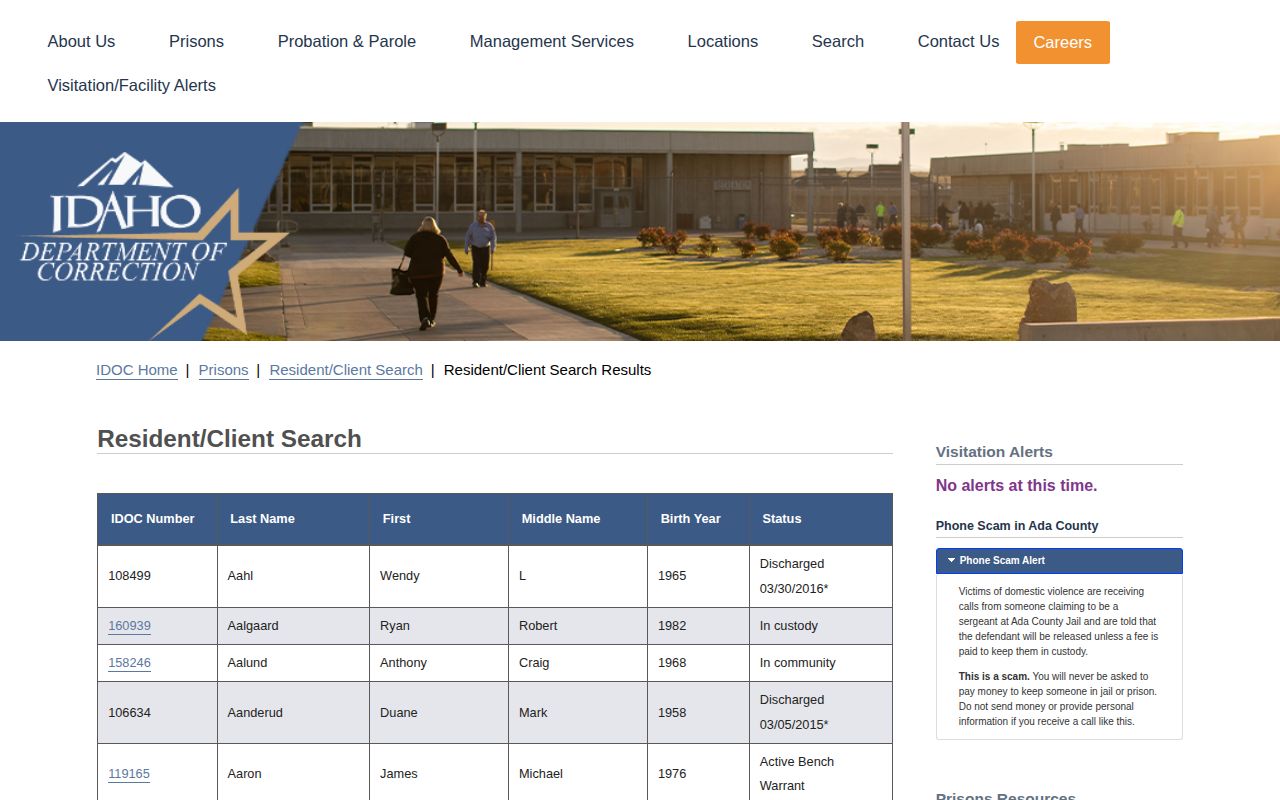 Owyhee County released inmate redacted IDOC discharged status